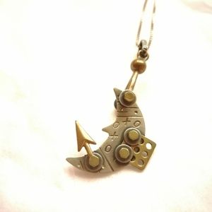 Clockwork artisan made moon pendant