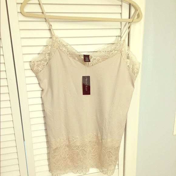 White House Black Market Tops - NWT White House Black Market Ivory Lace Camisole