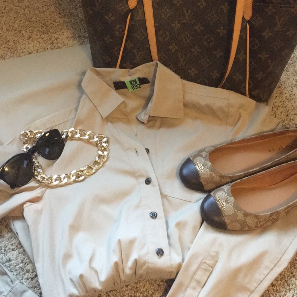 HP- The Limited button down fit and flare dress