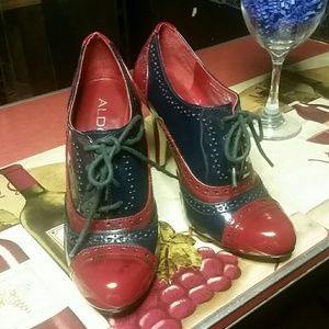 Aldo Oxford Red & Blue Shoes Size 39 fits 8.5
