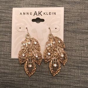 Anne Klein gold statement earrings