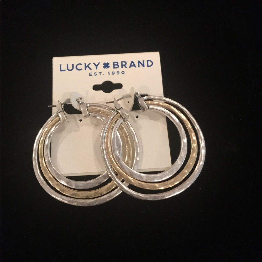 Lucky Brand Silver and Gold Earrings