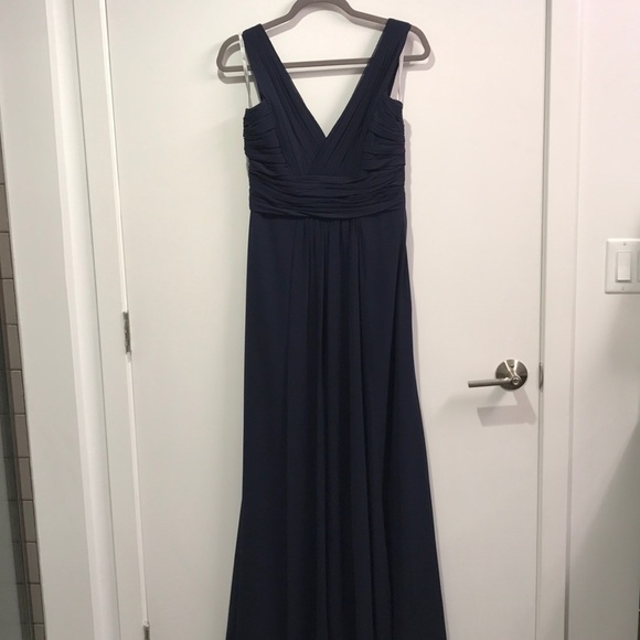 Navy Monique Lhuillier Gown - Picture 2 of 7