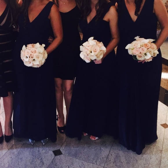 Navy Monique Lhuillier Gown - Picture 5 of 7