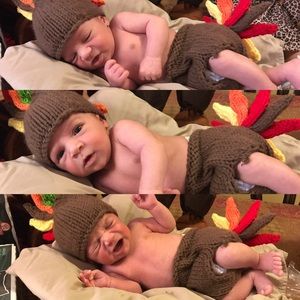 Crochet turkey costume for newborn