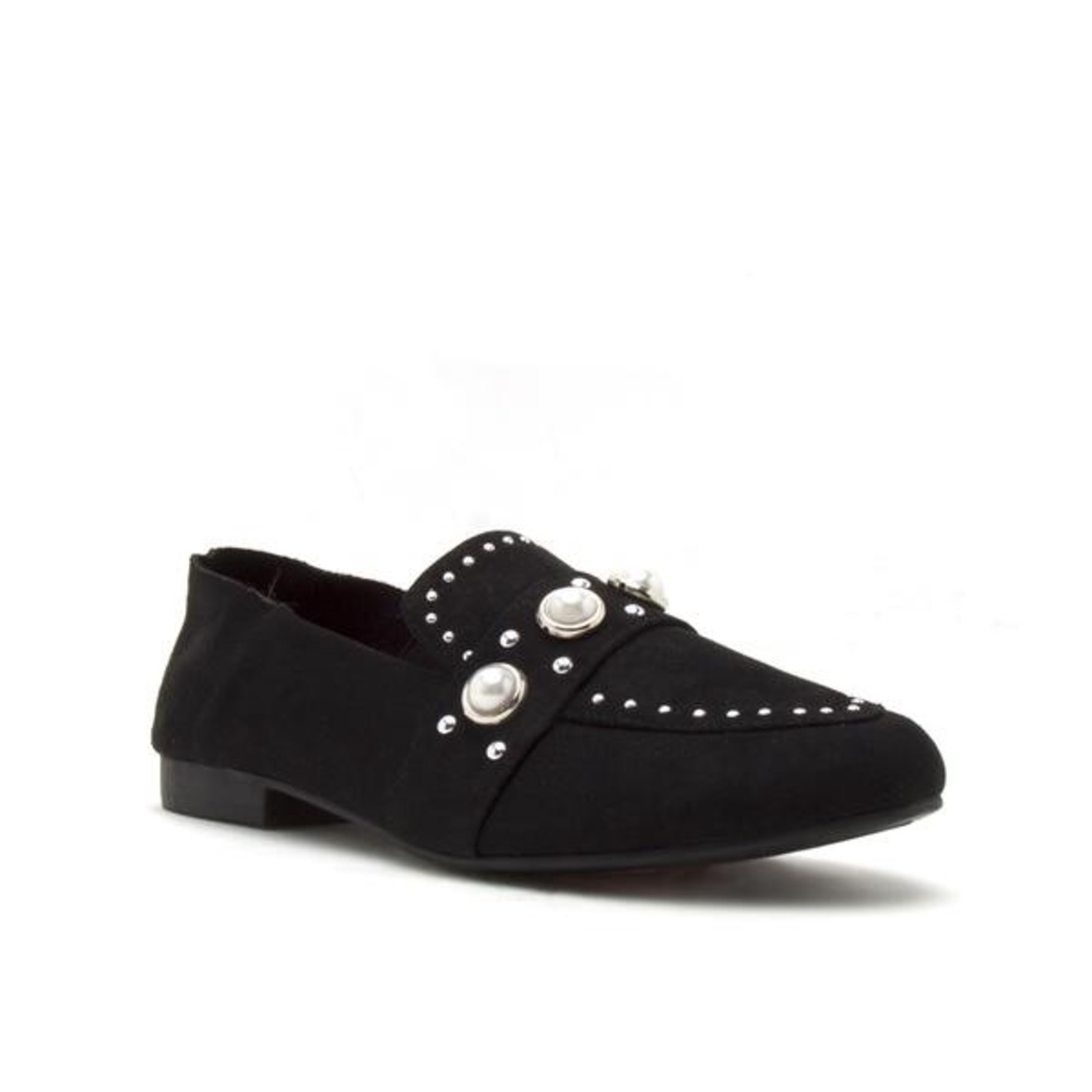 Black Pearl and Studded Loafers|