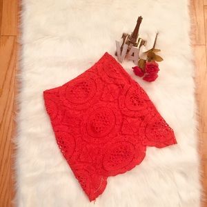  PRICE DROP Tea & Cup Red Lace Pencil Skirt
