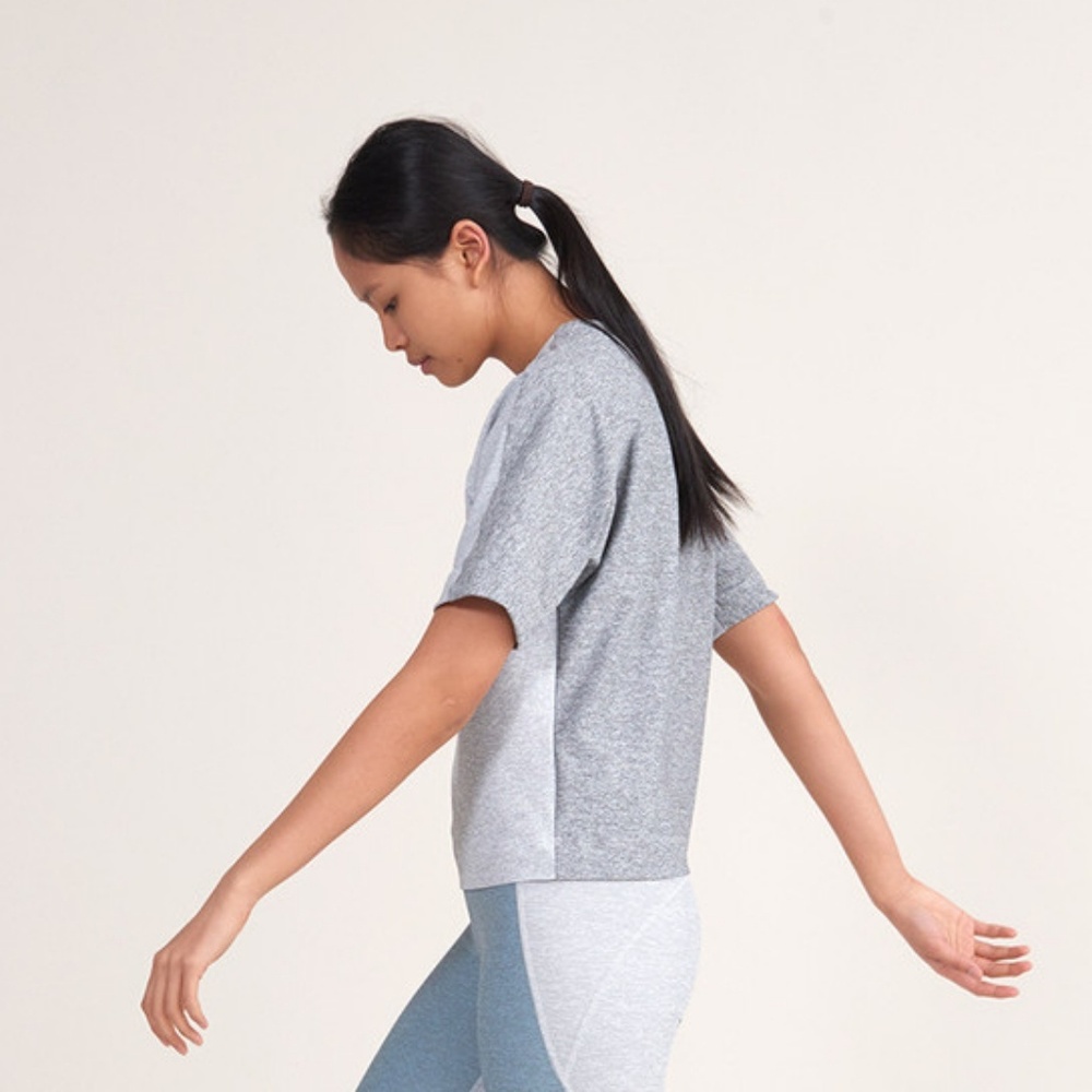 Outdoor Voices Color Block Grey Tee