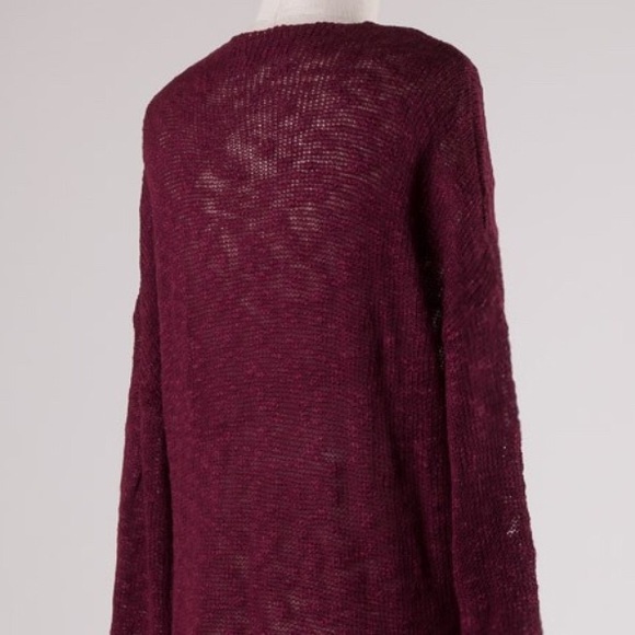 Crisscross Burgundy Sweater - Picture 8 of 8