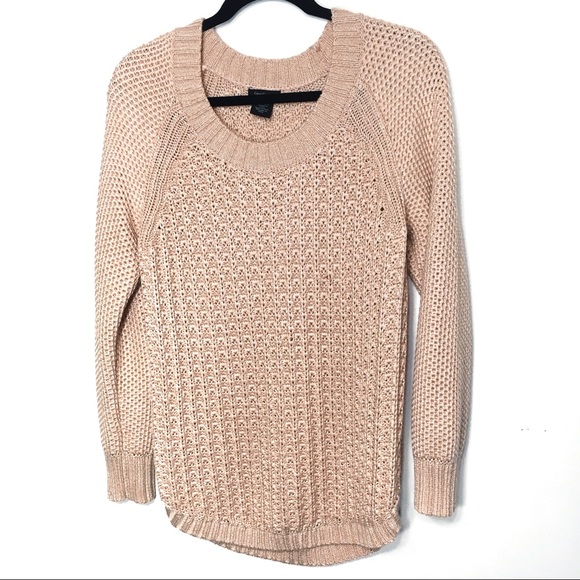 Calvin Klein Sweaters - Calvin Klein Lux Pink Open Weave Heavy Sweater
