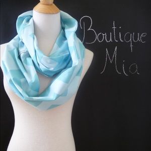 Infinity Scarf Aqua and Ice Chevron by Riley Blake