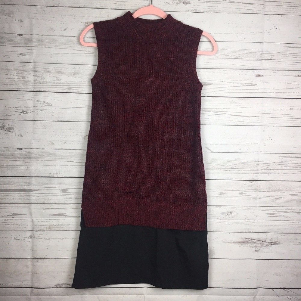 French Connection Red Mock Neck Sweater Dress - Picture 1 of 2