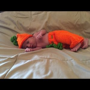 Crochet Pumpkin suit.