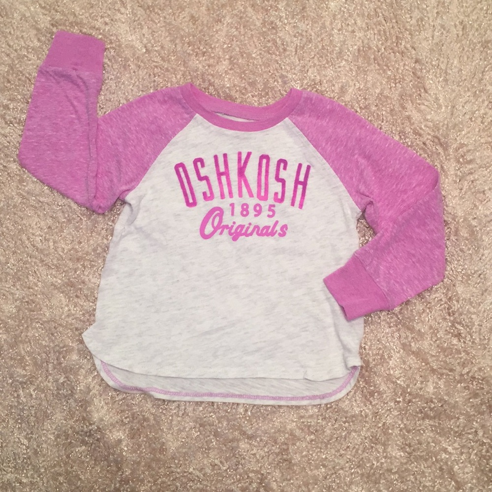 Purple & heather gray OshKosh Tee. 24 mo Like New