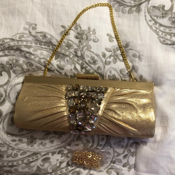 Gold Gem Snap Clutch - Picture 1 of 2