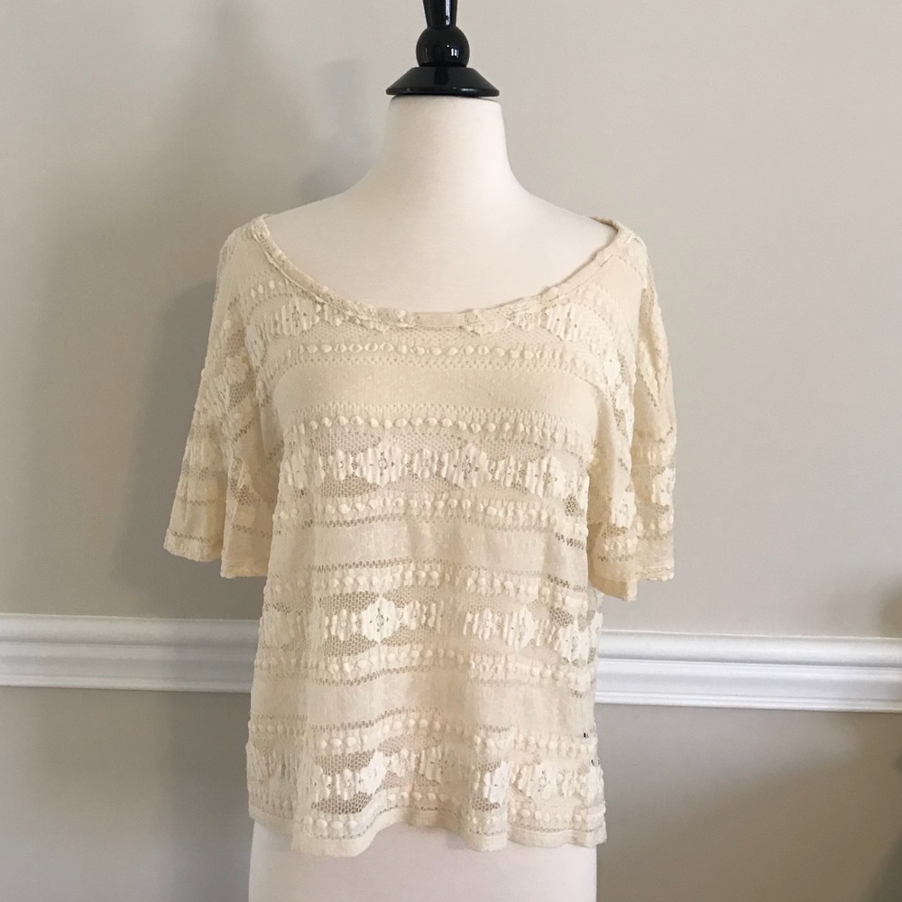 Patterson J. Kincaid lace tee size XS