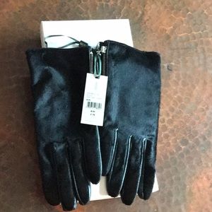 NWT! Hobbs London Black Leather Nadine Gloves. S/M