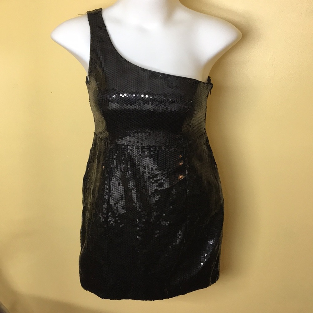 Black sequin party dress. Size L