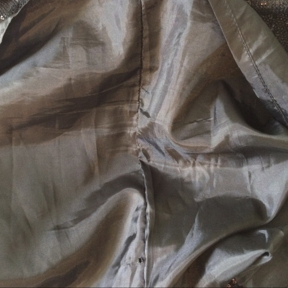 Minor interior defect Aqua black sequin skirt szSM - Picture 5 of 6