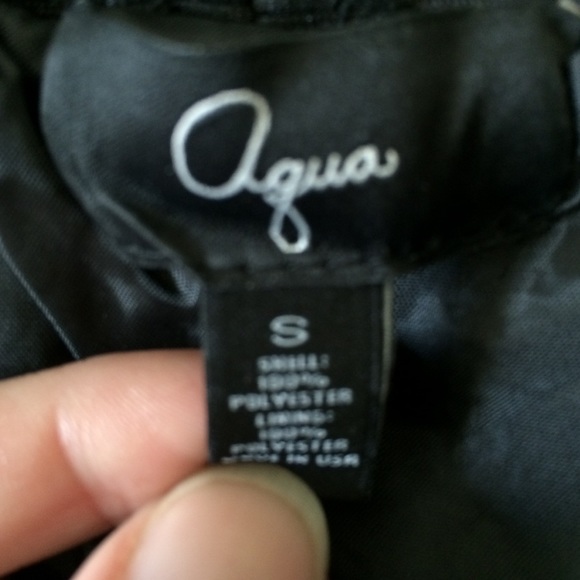 Minor interior defect Aqua black sequin skirt szSM - Picture 6 of 6