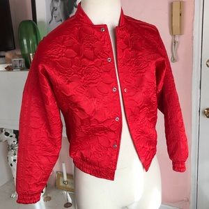 ADIDAS JACQUARD FLORAL BOMBER JACKET - NEVER WORN