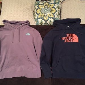 2 north face hoodies