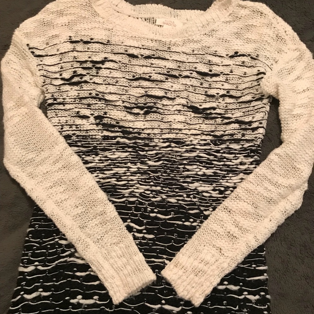Sun & Shadow Knit Black + White Sweater