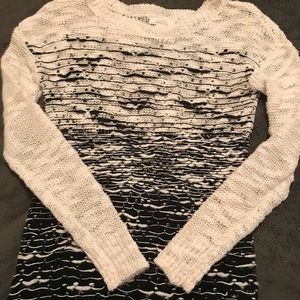Sun & Shadow Knit Black + White Sweater