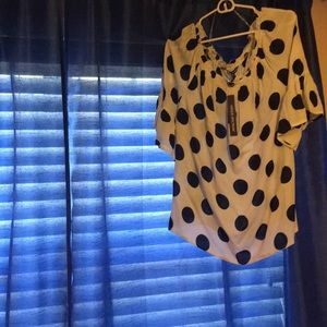 BLACK “N” WHITE POLKA DOT BLOUSE