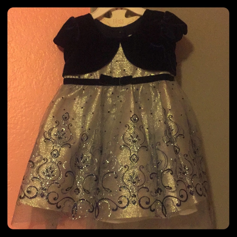 Jona michelle Blue and silver baby dress