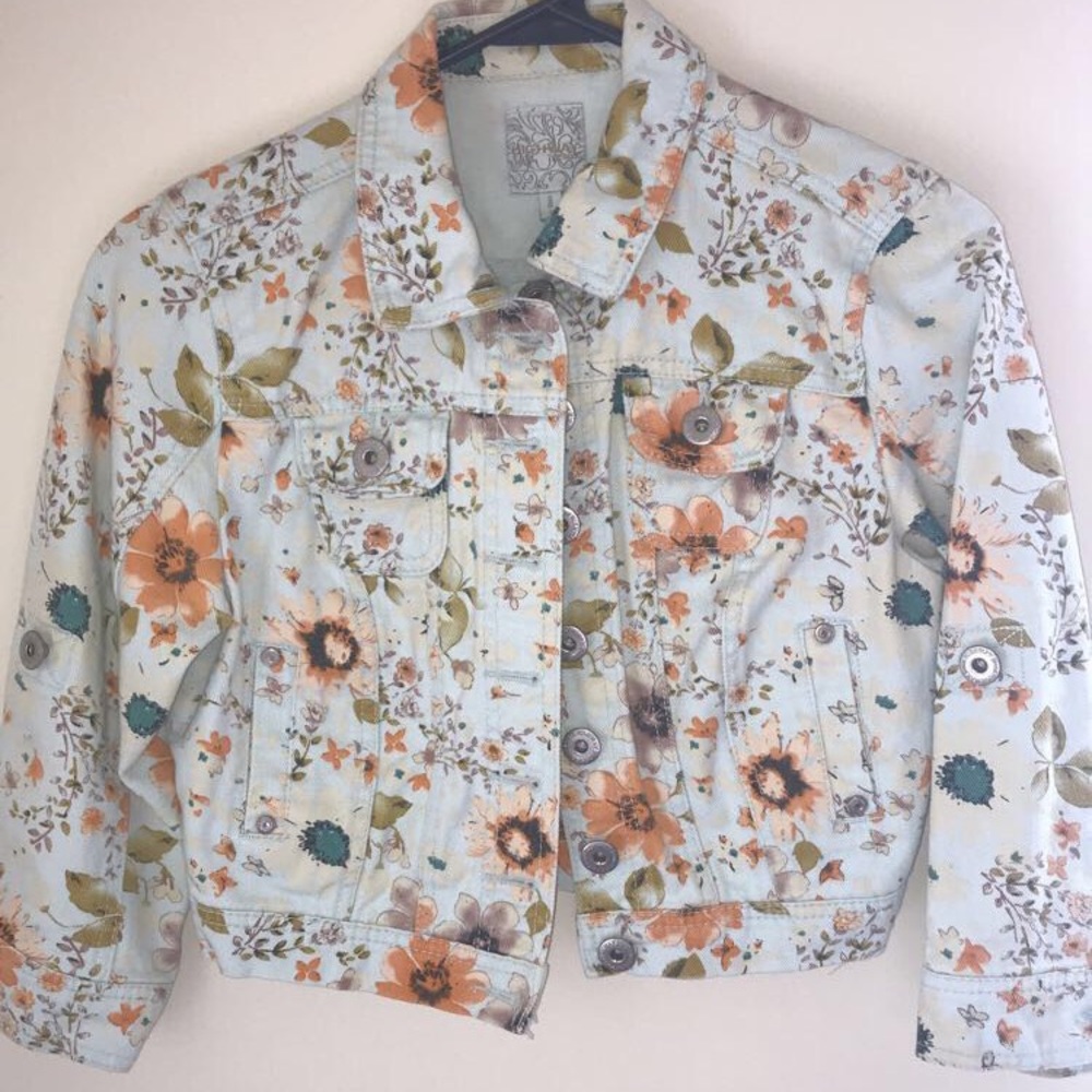 Denim Floral Jacket