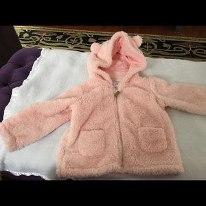 Girl fleece coat with hood w ears