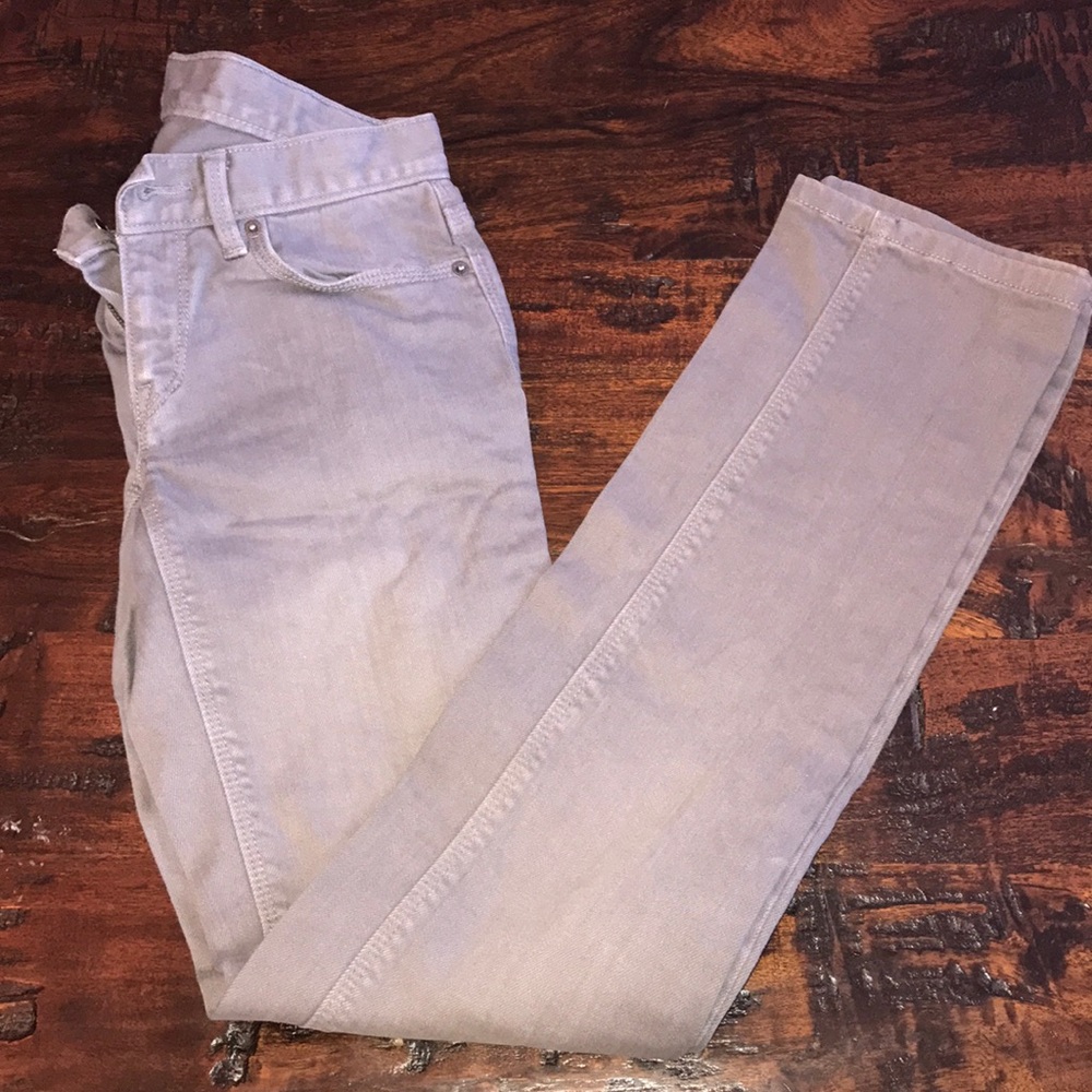 LOFT Grey denim slim fit pants