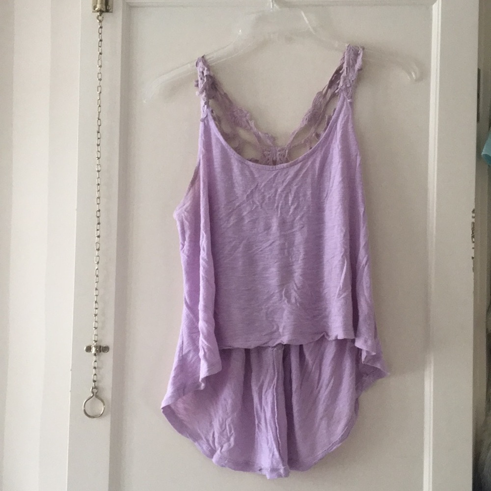 Lilac tank top with lace back