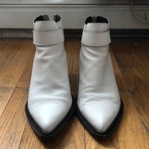 White Leather Helmut Lang Boots