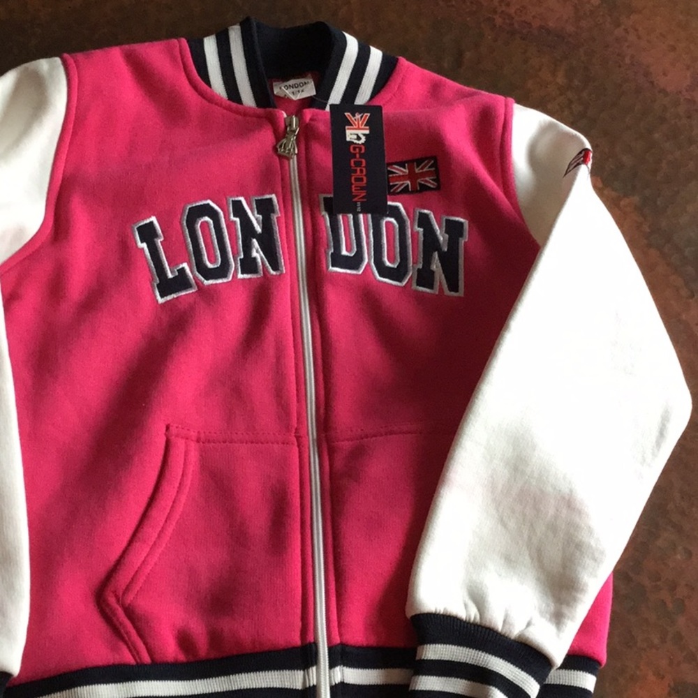 NWT! Girls London Bomber Jacket. Size 11/12.