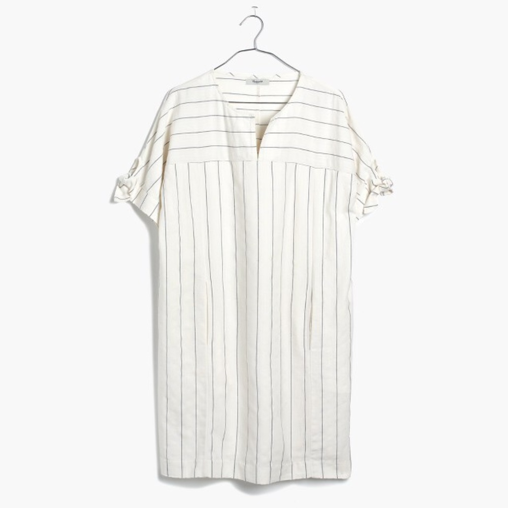 Madewell Tie-Sleeve Dress in Stripe