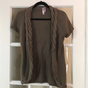 Braided cardigan sweater