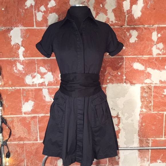Miu Miu Dresses & Skirts - miu miu black shirt dress with belt sz.36 EU /6 US