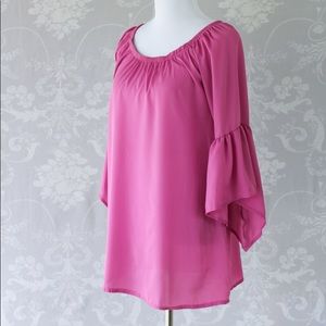 Pink bell sleeve tunic