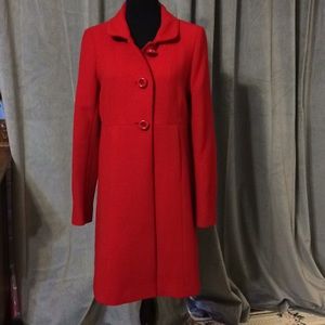 J Crew Red Wool Coat 8