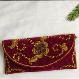 Red, beaded wallet