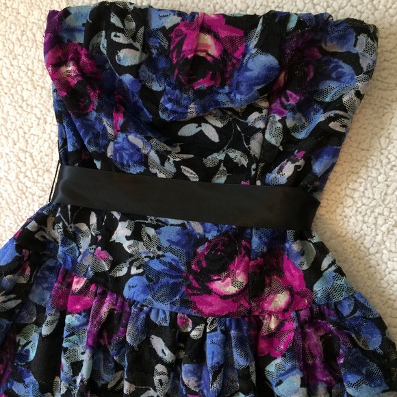 sale As u wish size 1 floral print strapless dress - Picture 3 of 8