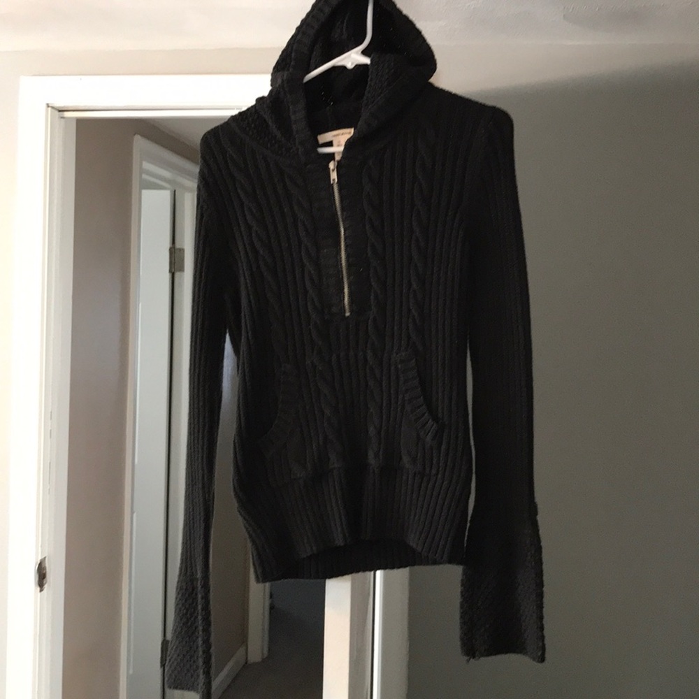 DKNY black woven 1/4 zip