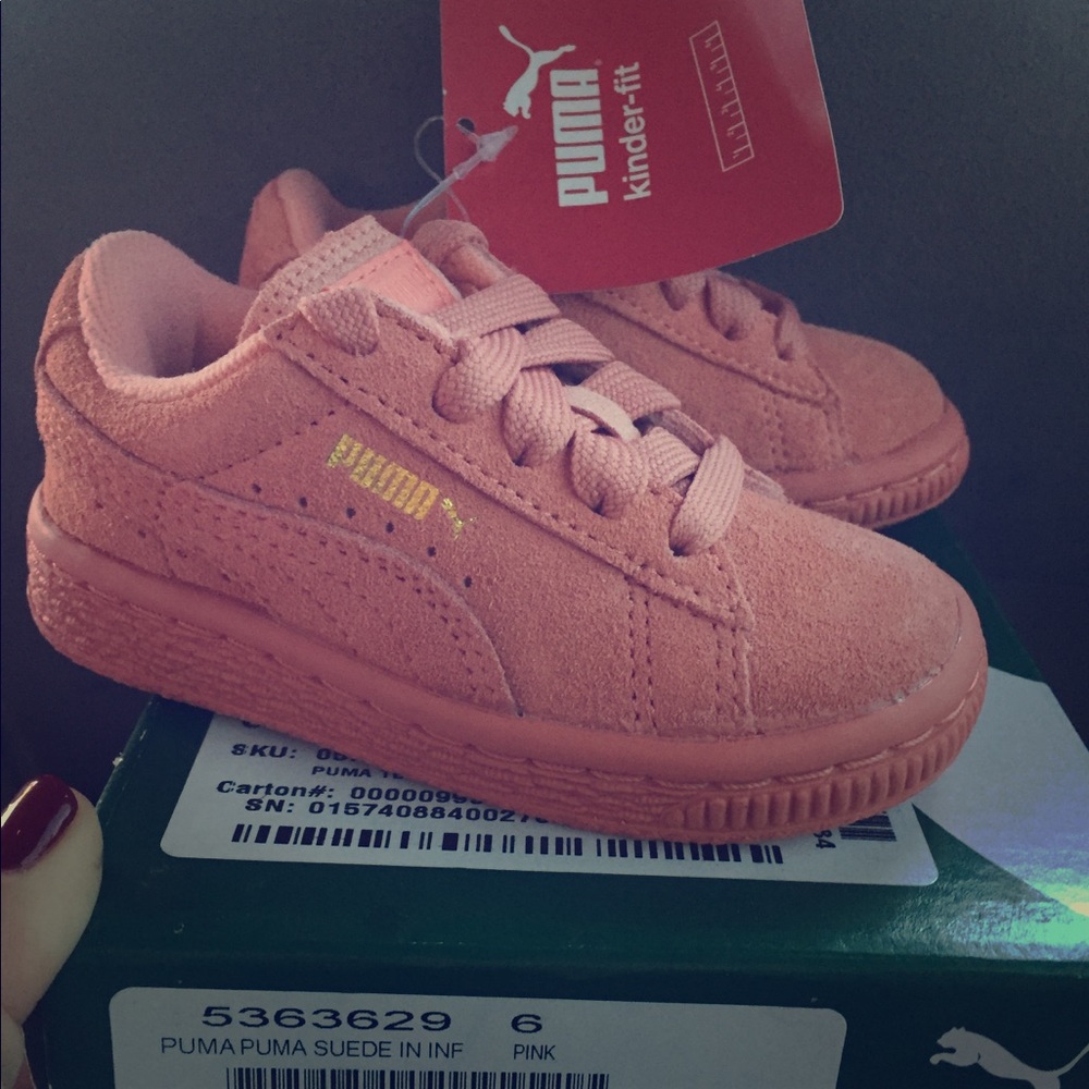 Puma Pink Suede toddler shoes