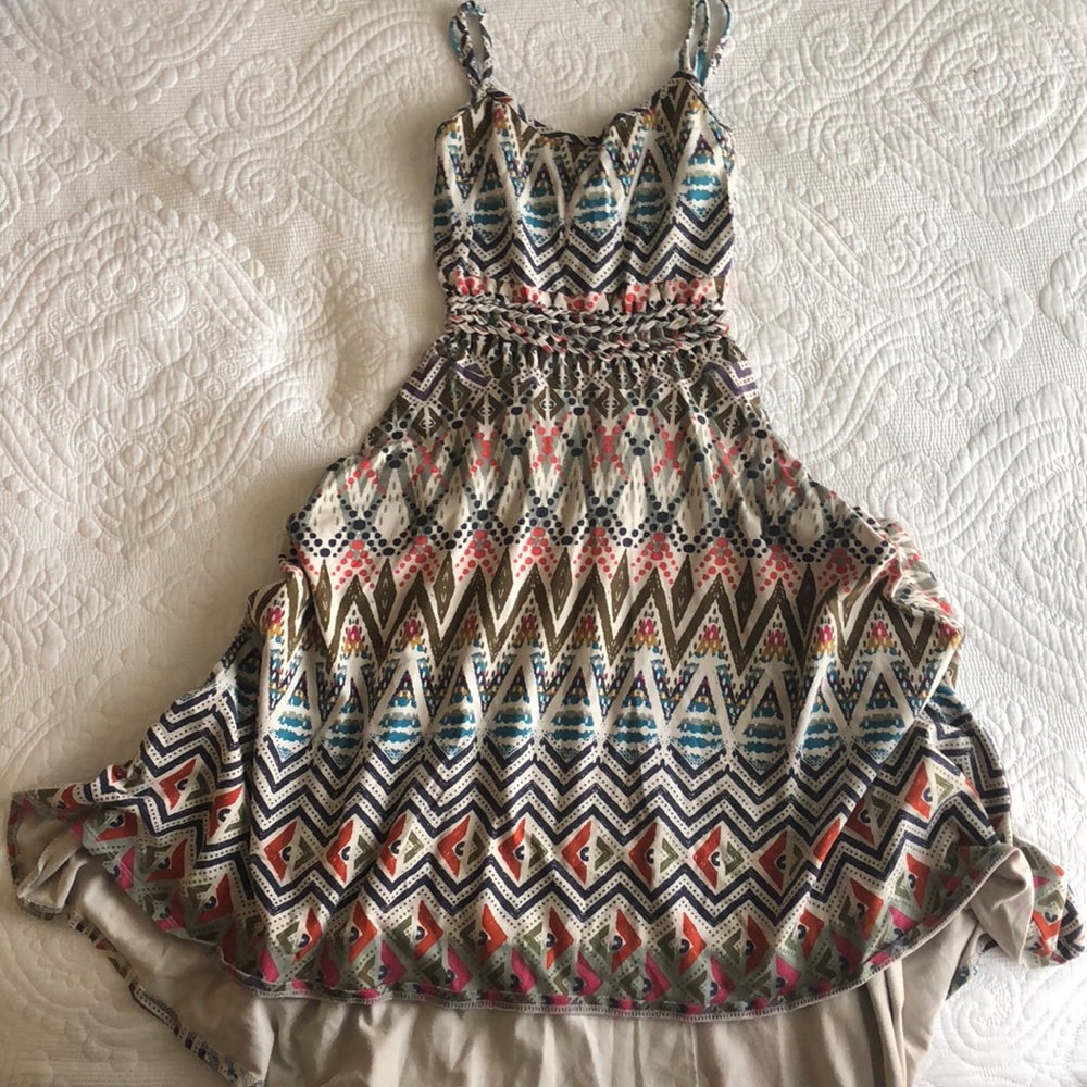 Multi color high to low dress