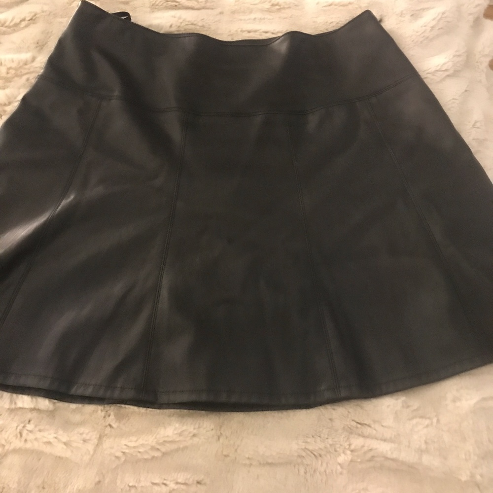 Ann Taylor Fit & Flare Faux Leather Skirt