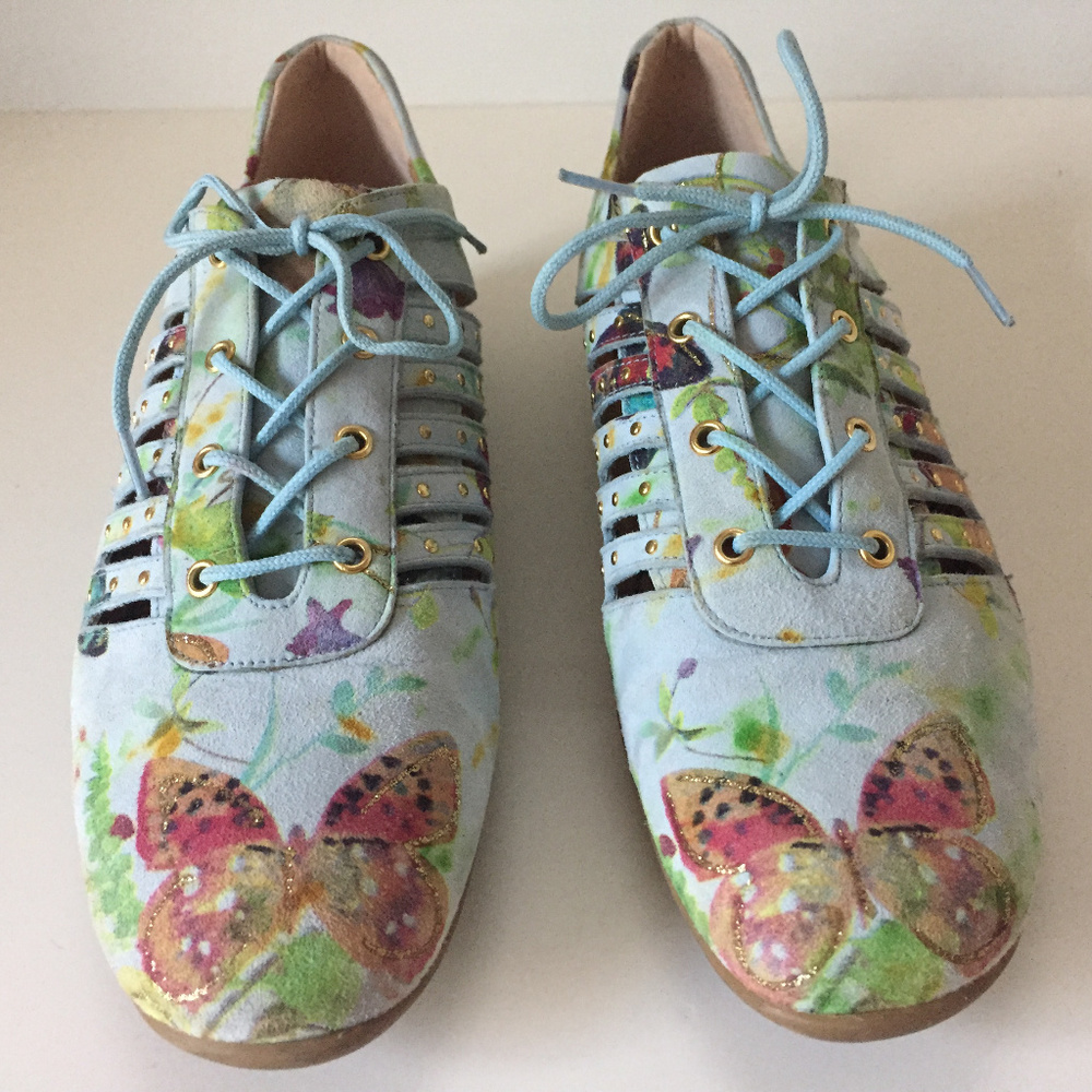 Stuart Weitzman Suede Butterfly Sneaker