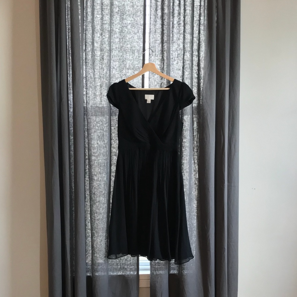 J. Crew black silk bridesmaids dress