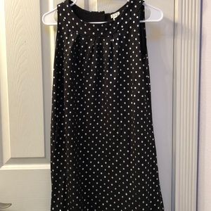 Girls holiday dress siz 14 black silver polka dots